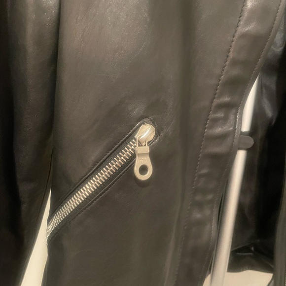John Michael Leather Jacket w/ Waist Tie - Picture 4 of 5